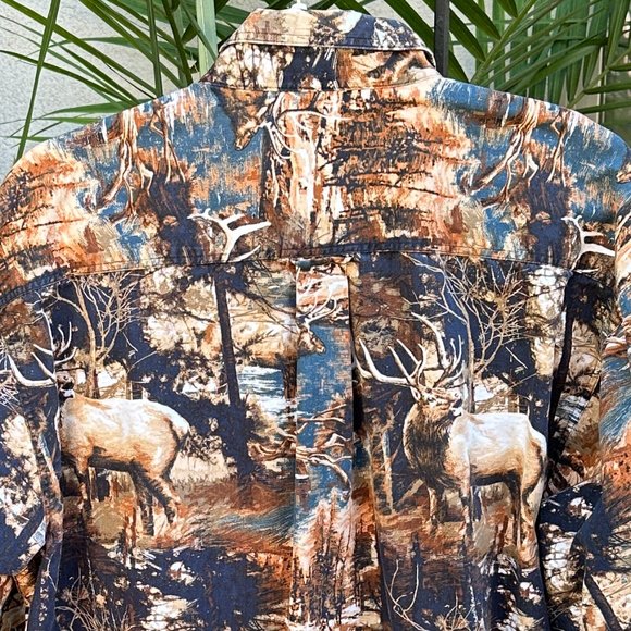 RED HEAD Elk Themed Button Down Camo Shirt - XLT - Picture 4 of 10
